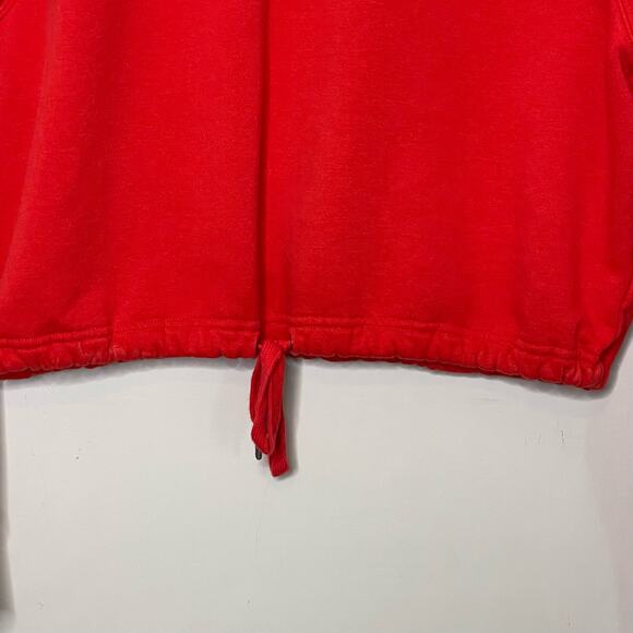 Champion Campus Fleece Cropped Crew Sweatshirt Embroidered Logo Pullover Red S - Picture 5 of 10